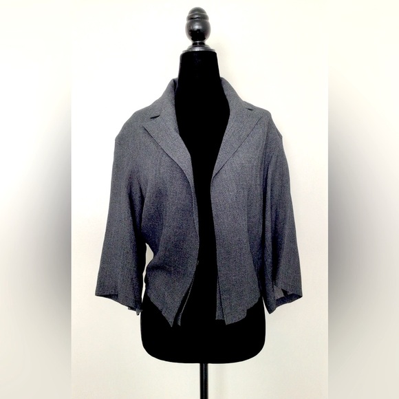 Y’s by Yohjii Yamamoto - Charcoal Grey Light Jacket w 3/4 Sleeves - US 4 - Picture 1 of 6